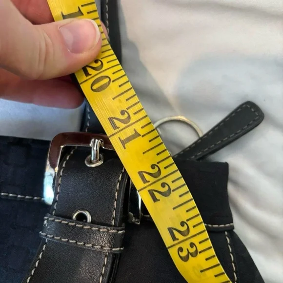 Black Shoulder Bag with Bag Charms Y2K Nine West Buckle Silver Hardware - Picture 5 of 6